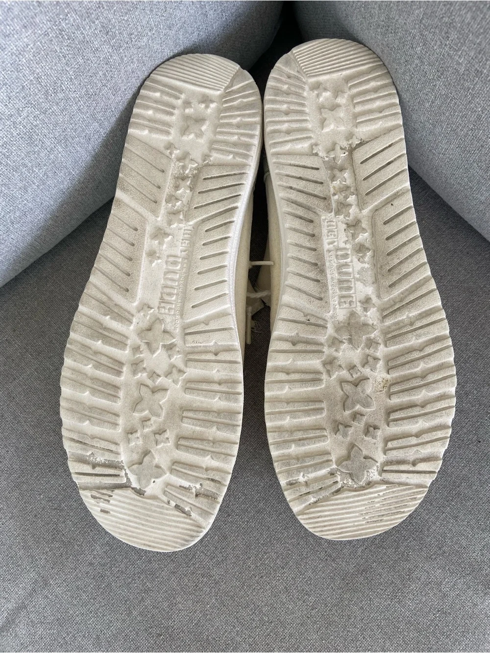 Hey Dude Wally Soled Cream Canvas Men's Shoe